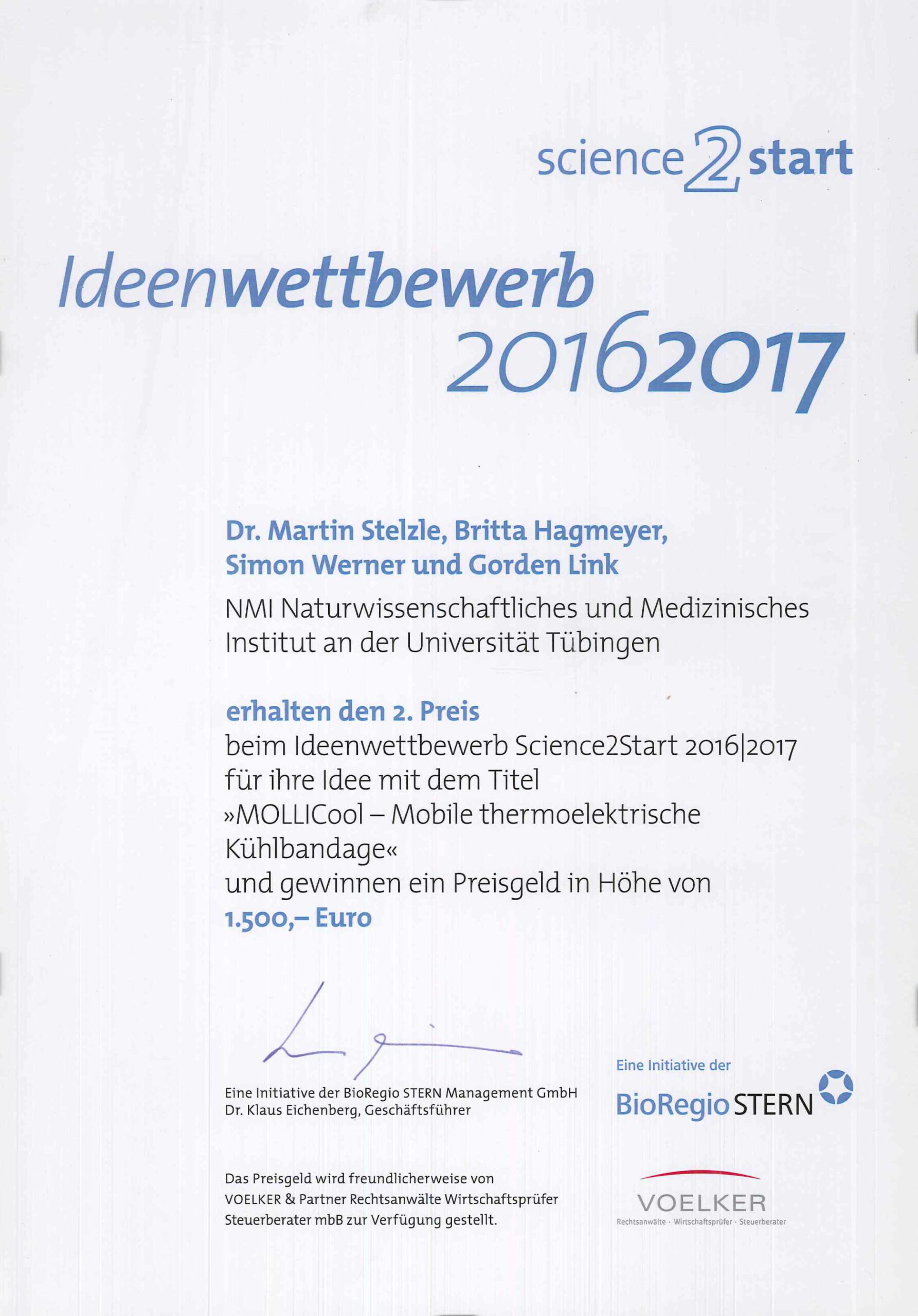 Science2Start_Urkunde